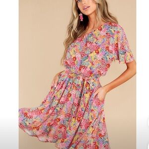 Red dress boutique one shoulder dress